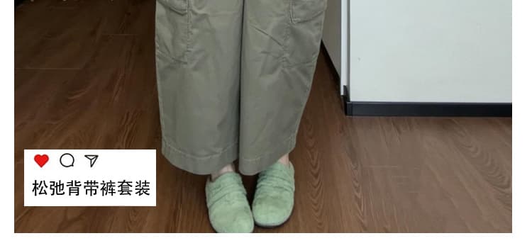 지금 2026 년 가을 신제품 만나는 긴팔 니트 워크웨어 루즈핏 멜빵 바지 임산부 패션 투피스 세트 상세 이미지 3