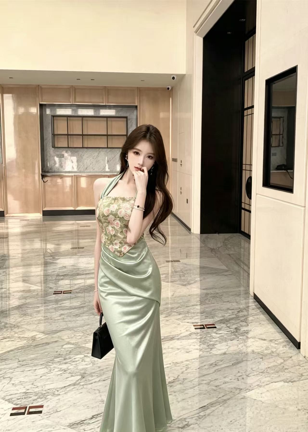 패션 섹시함 중식 행침 목 튜브탑 드레스 상세 이미지 7