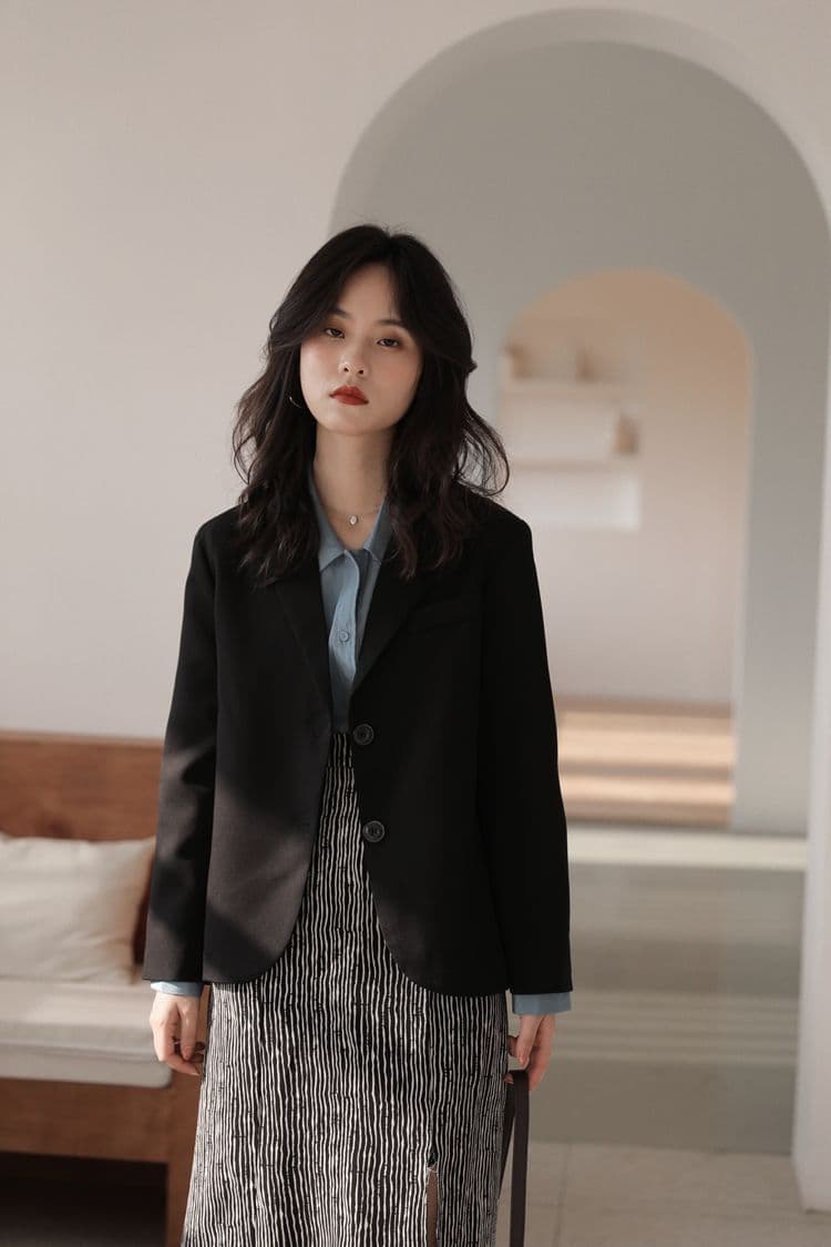 봄 가을 새로운 작은 양복 여성 코트 트렌디 쇼트 스타일 몸매 가꾸기 품격 외국 가스 맨위 캐주얼 정장 출퇴근 경력 상세 이미지 21