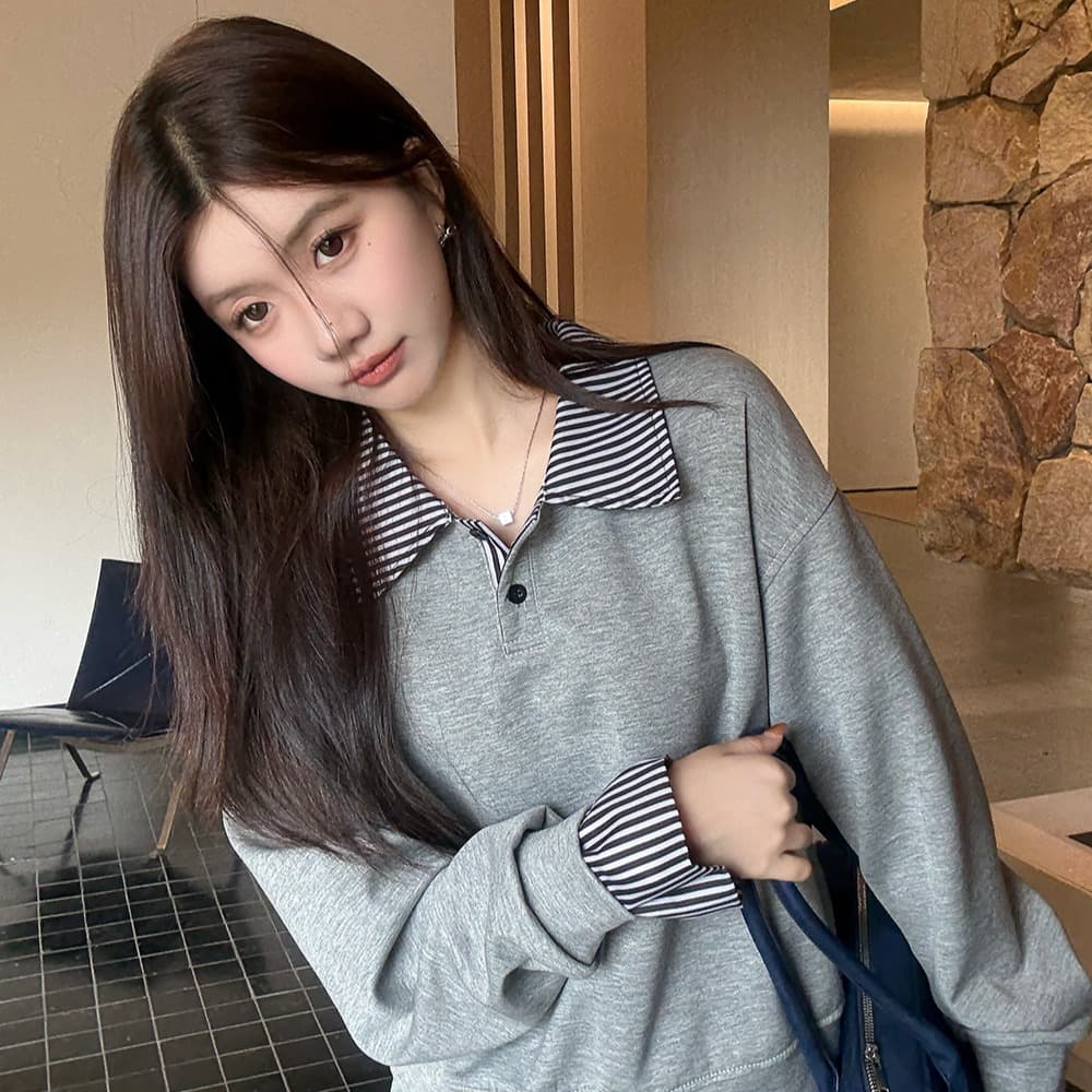 홈 모델 그림 한 부서 학원 스타일 연령 감소 세트 빅 사이즈 체크무늬 패치워크 후드티 반신 스커트 투피스 세트 상세 이미지 2