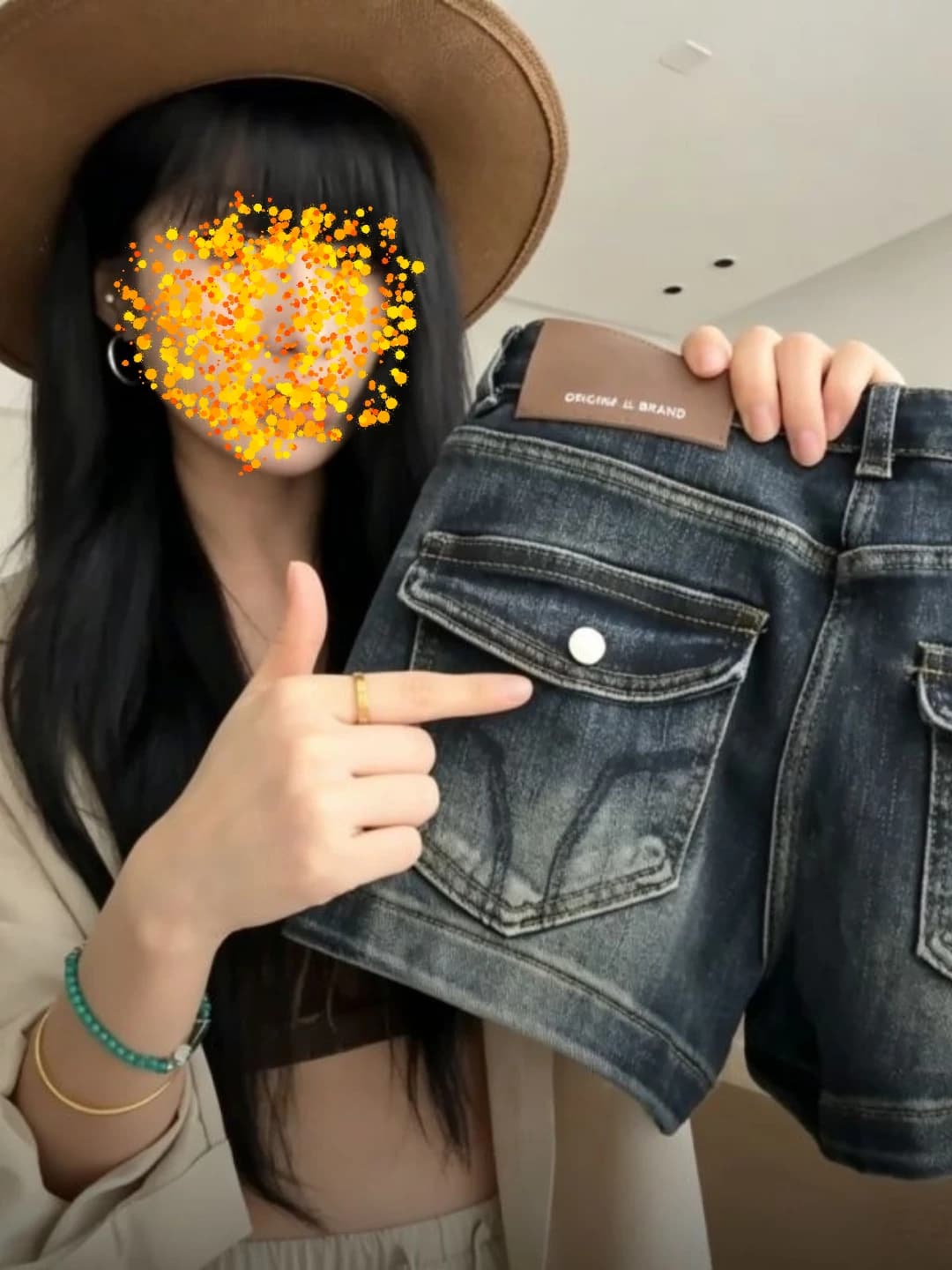 아메리칸 고급 센스 품격 스트레이트 데님 반바지 여성 핫걸 디자인 자수 로우 웨이스트 몸매 가꾸기 슬림해 보이는 타이트 스커트 핫 바지 이미지 4