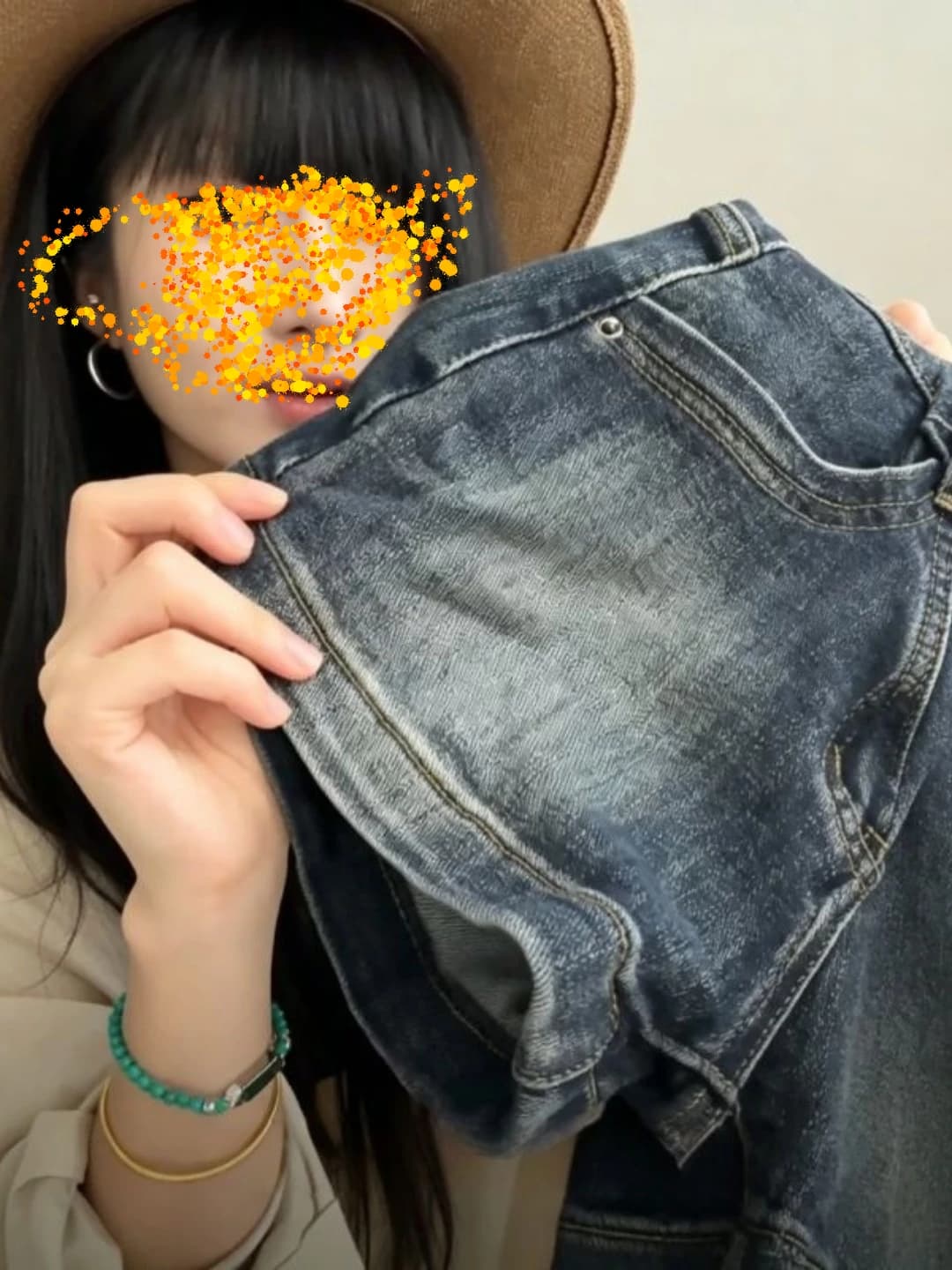 아메리칸 고급 센스 품격 스트레이트 데님 반바지 여성 핫걸 디자인 자수 로우 웨이스트 몸매 가꾸기 슬림해 보이는 타이트 스커트 핫 바지 상세 이미지 3