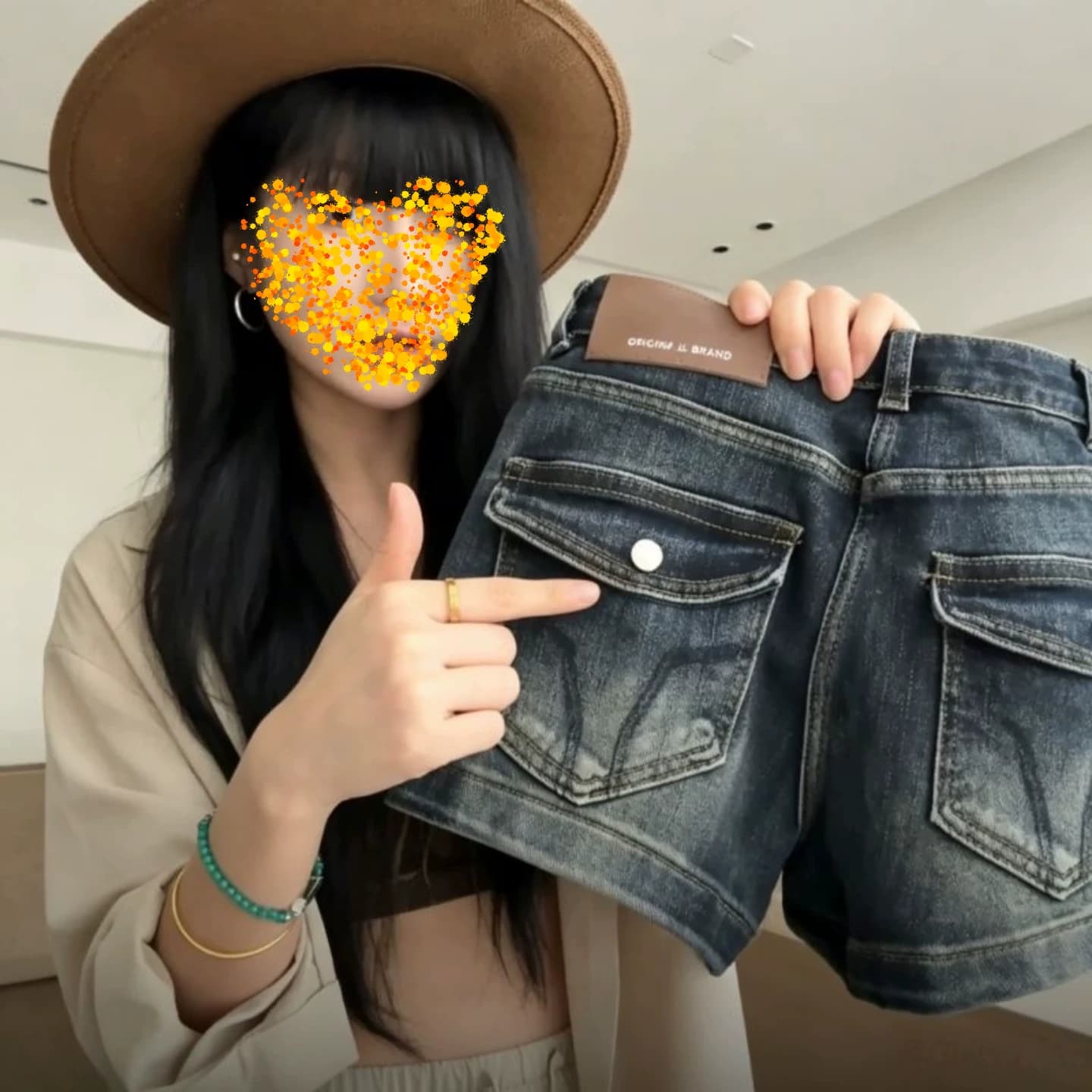 아메리칸 고급 센스 품격 스트레이트 데님 반바지 여성 핫걸 디자인 자수 로우 웨이스트 몸매 가꾸기 슬림해 보이는 타이트 스커트 핫 바지 상세 이미지 5
