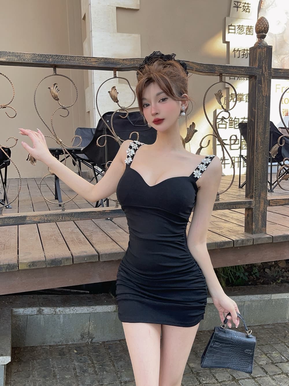 실사 작은 키 섹시함 다이아몬드 세팅 튜브탑 슬림해 보이는 슬립 여성 드레스 여름 몸매 가꾸기 허리 수축 타이트 스커트 예복 치마 상세 이미지 29