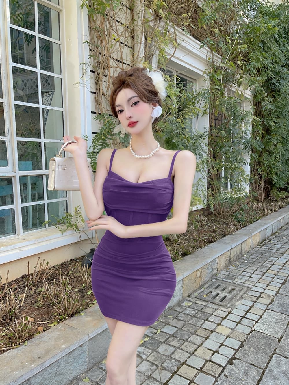 실사 순수한 욕망 바람 섹시함 작은 심장 기계 레이스 생선뼈 슬립 여성 드레스 새로운 명문 여성 주름 타이트 스커트 미니 스커트 상세 이미지 4