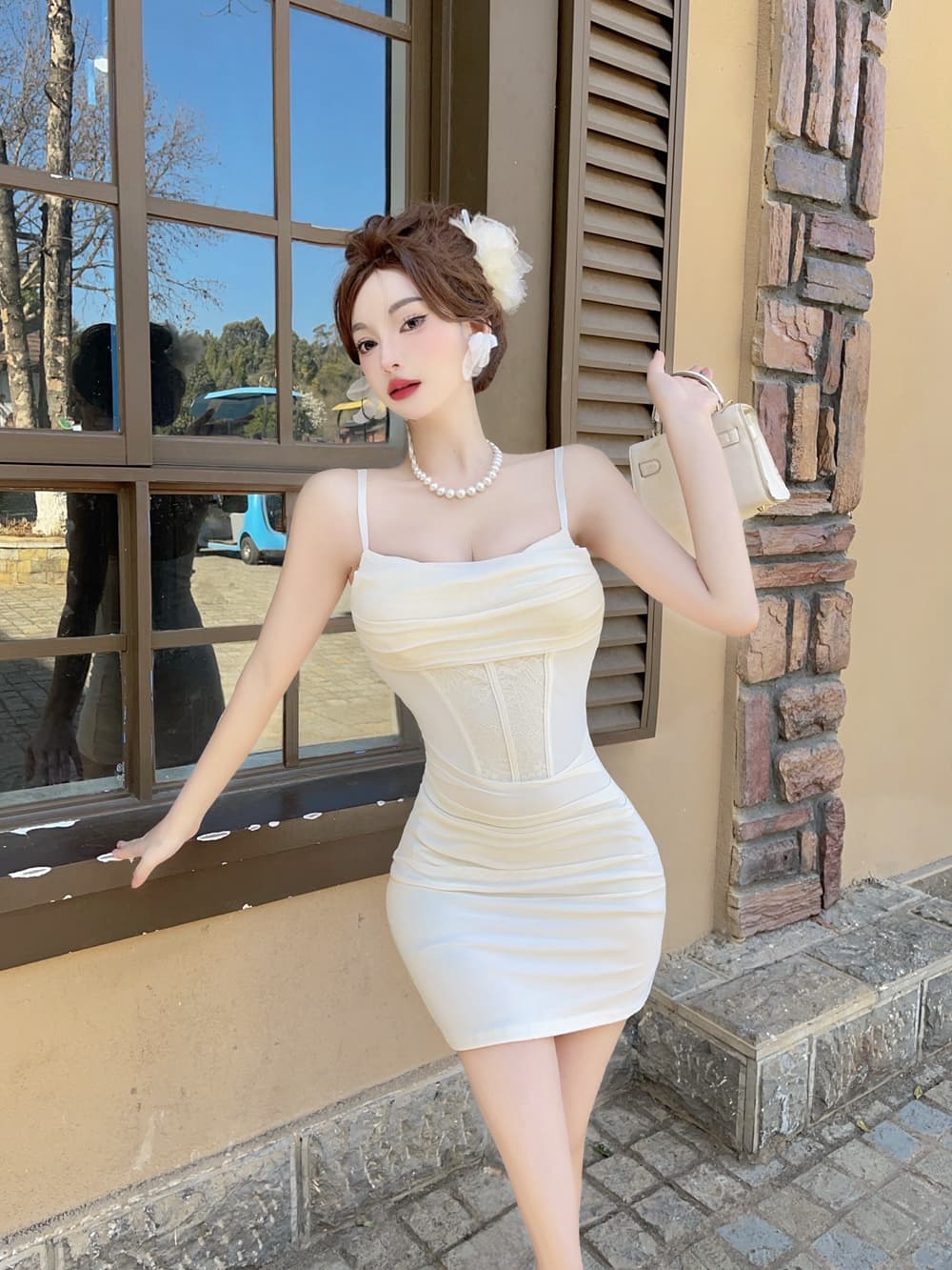 실사 순수한 욕망 바람 섹시함 작은 심장 기계 레이스 생선뼈 슬립 여성 드레스 새로운 명문 여성 주름 타이트 스커트 미니 스커트 상세 이미지 14