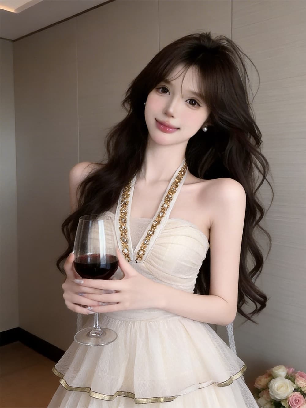 실사 프랑스식 작은 대중 디자인 센스 무거운 작업 플래시 훈련 행침 목 백리스 작은 드레스 케이크 드레스 여성 의류 망사 드레스 상세 이미지 2