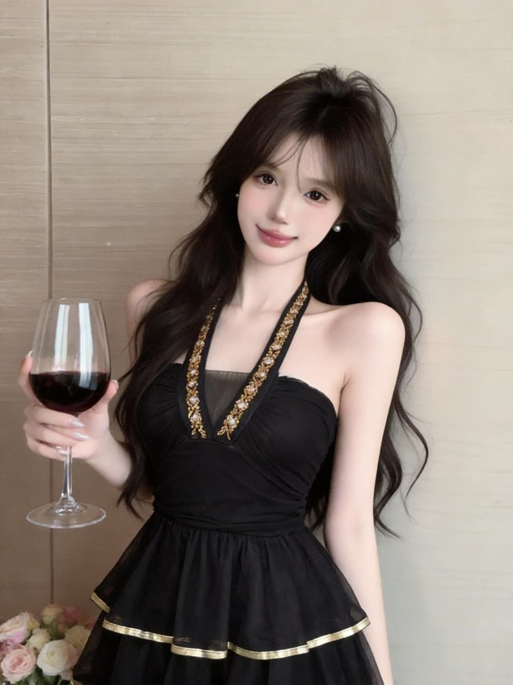 실사 프랑스식 작은 대중 디자인 센스 무거운 작업 플래시 훈련 행침 목 백리스 작은 드레스 케이크 드레스 여성 의류 망사 드레스 상세 이미지 17