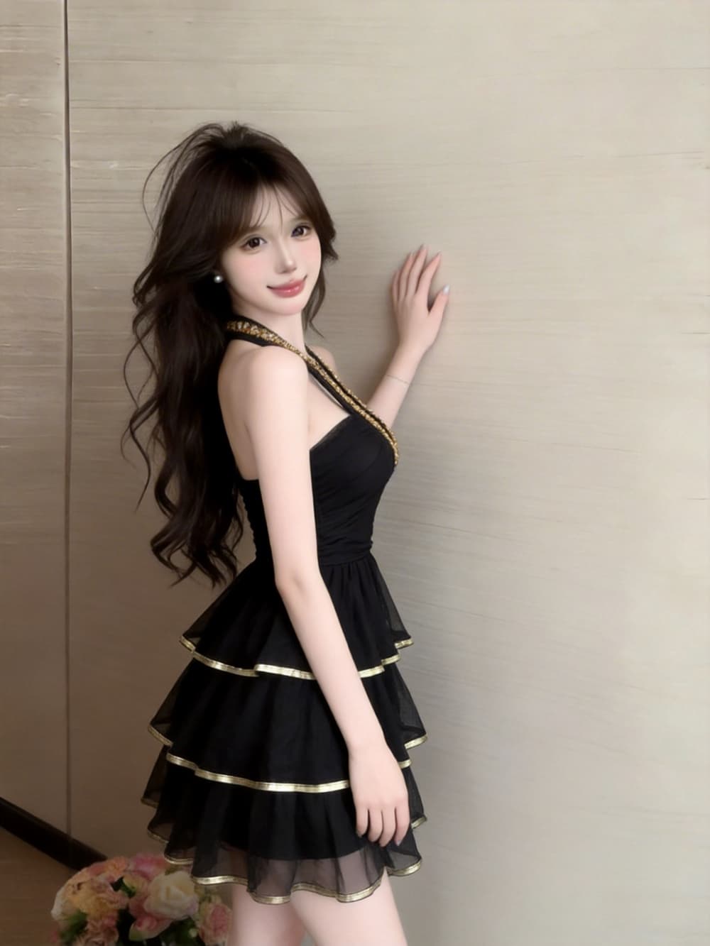 실사 프랑스식 작은 대중 디자인 센스 무거운 작업 플래시 훈련 행침 목 백리스 작은 드레스 케이크 드레스 여성 의류 망사 드레스 상세 이미지 22