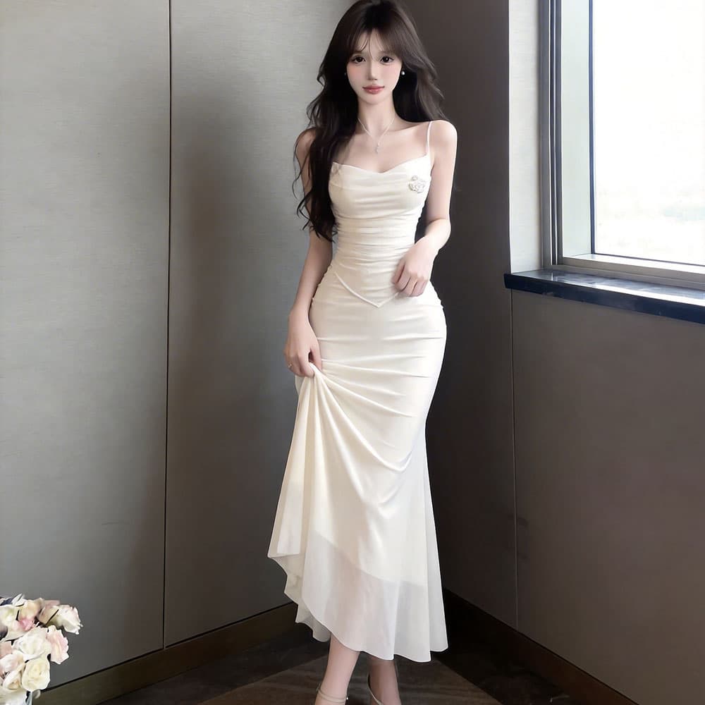 실사 고급 센스 저녁 식사 예복 치마 여성 몸매 가꾸기 인어 꼬리 스커트 여름 새로운 Tulle 슬립 타이트 스커트 드레스 상세 이미지 15