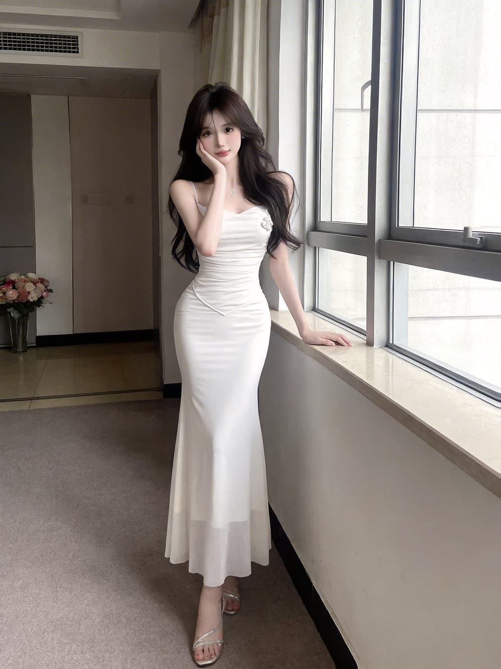 실사 고급 센스 저녁 식사 예복 치마 여성 몸매 가꾸기 인어 꼬리 스커트 여름 새로운 Tulle 슬립 타이트 스커트 드레스 상세 이미지 21