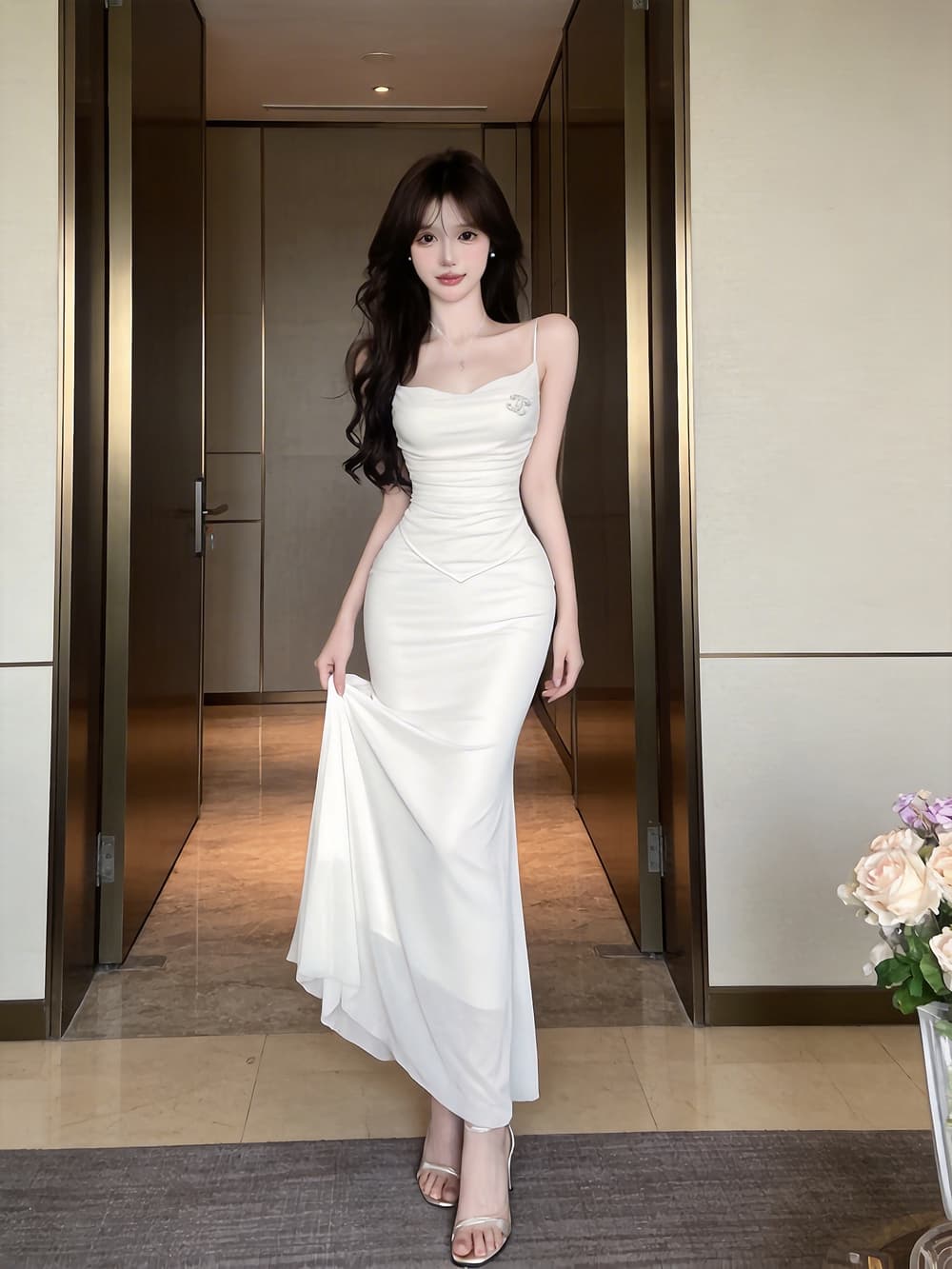 실사 고급 센스 저녁 식사 예복 치마 여성 몸매 가꾸기 인어 꼬리 스커트 여름 새로운 Tulle 슬립 타이트 스커트 드레스 상세 이미지 23