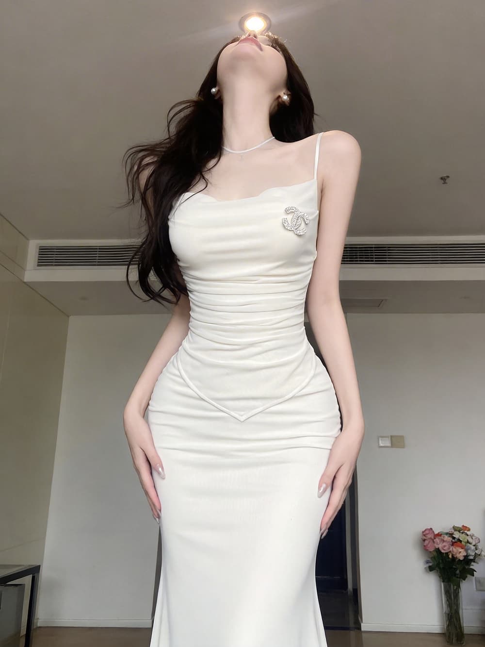 실사 고급 센스 저녁 식사 예복 치마 여성 몸매 가꾸기 인어 꼬리 스커트 여름 새로운 Tulle 슬립 타이트 스커트 드레스 상세 이미지 25