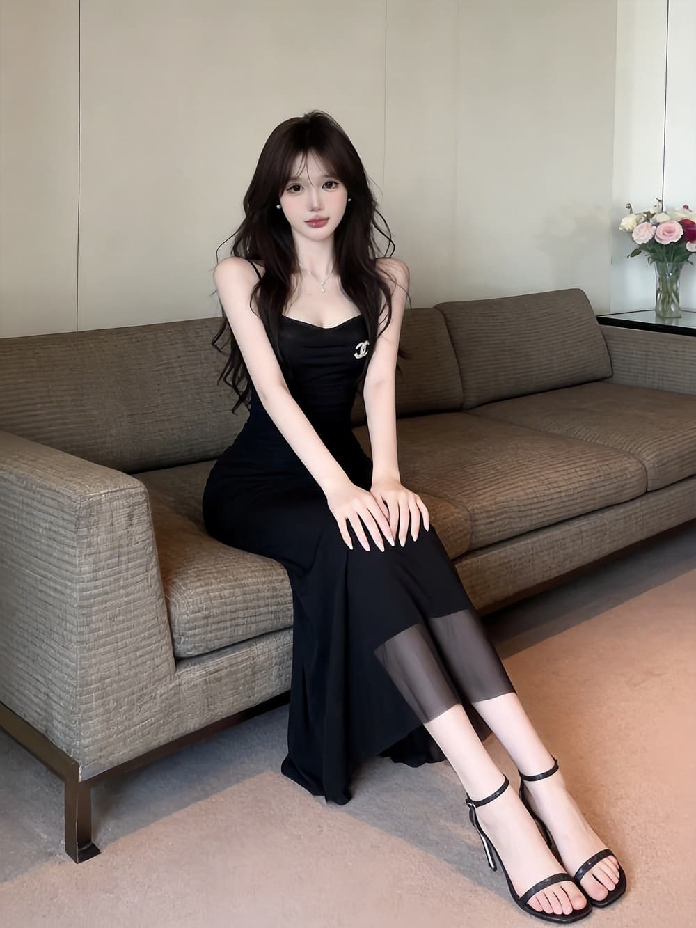 실사 고급 센스 저녁 식사 예복 치마 여성 몸매 가꾸기 인어 꼬리 스커트 여름 새로운 Tulle 슬립 타이트 스커트 드레스 상세 이미지 32
