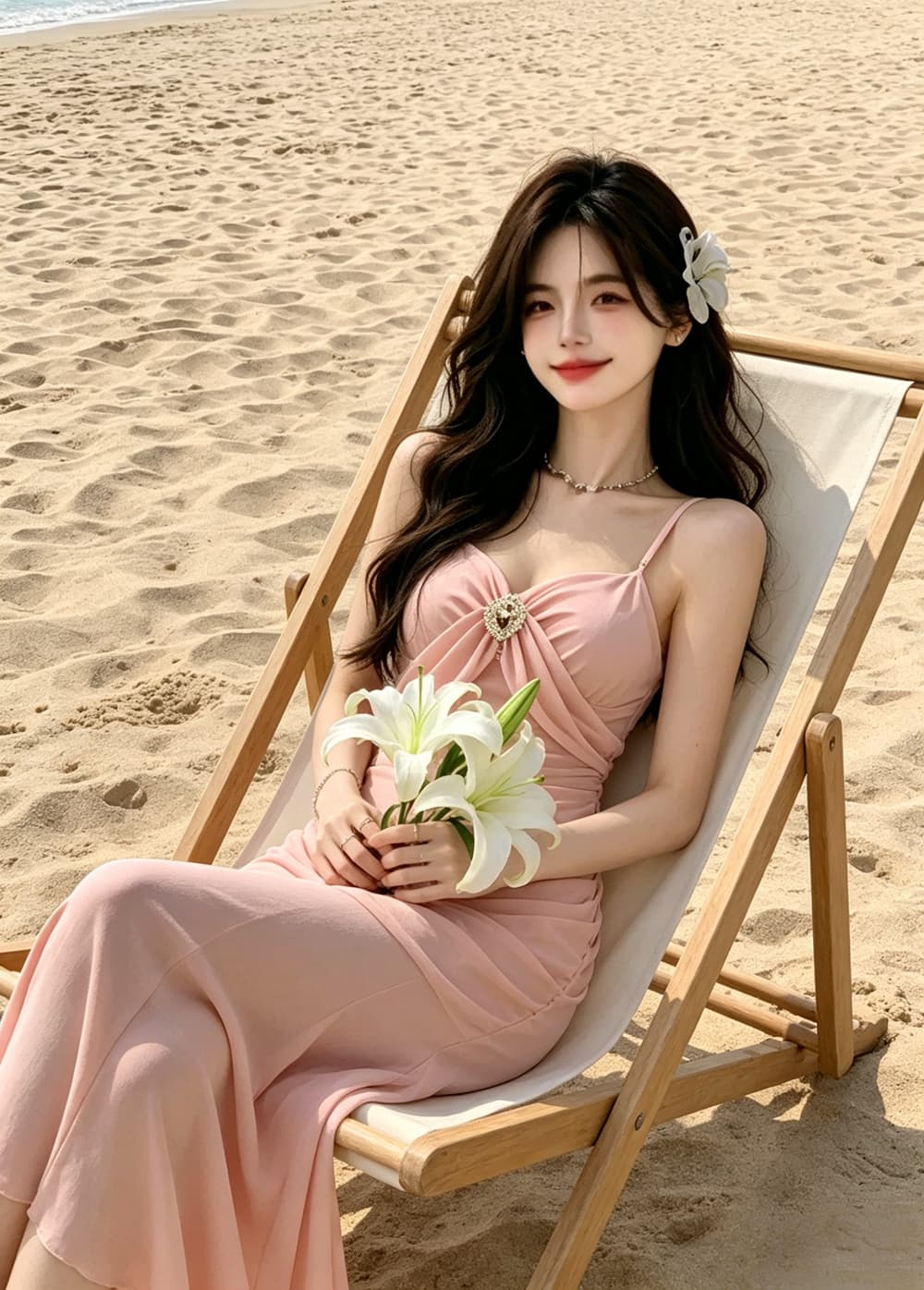 실사 새로운 프랑스식 몸매 가꾸기 슬림해 보이는 섹시함 망사 패치워크 해변 롱 코트 인어 꼬리 슬립 여성 드레스 상세 이미지 13