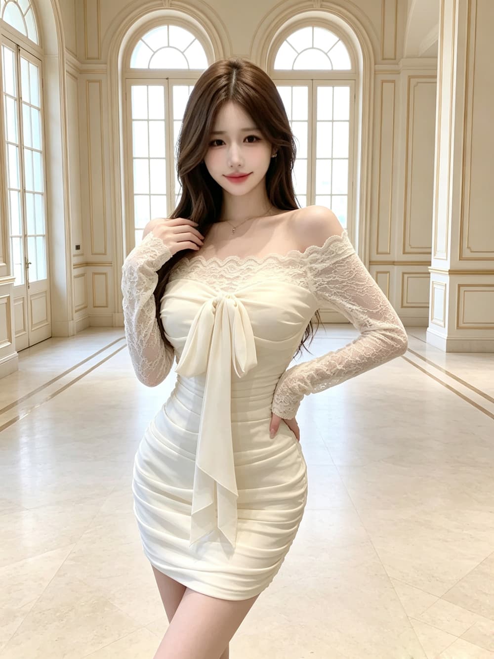 실사 새로운 핫걸 오프숄더 타이트 스커트 허리 수축 여성 드레스 섹시함 레이스 조각 미니 스커트 프랑스식 치마 상세 이미지 10