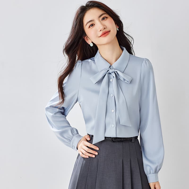 쉬폰 여성 셔츠 가을 새로운 경력 착용 가져 가라. 긍정적 인 로드 중 화이트 출퇴근 맨위 교사 면접 세트 셔츠 이미지 3