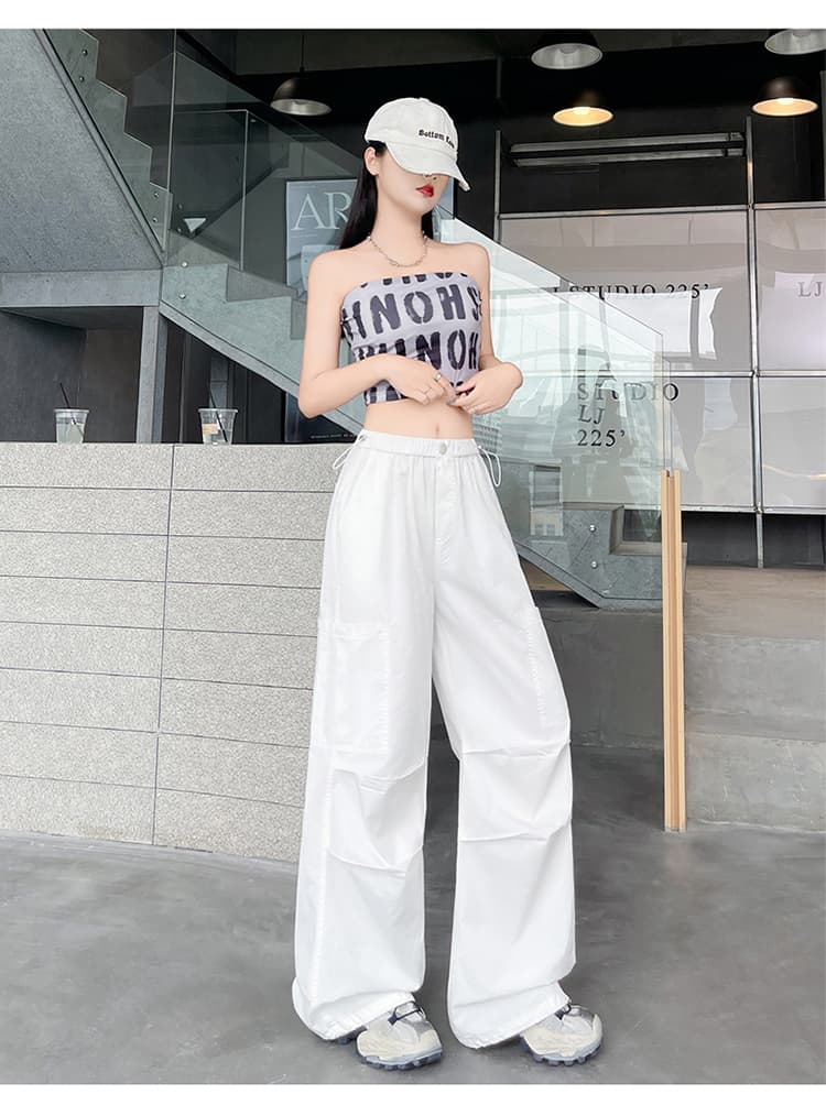실사 2026 여름 새로운 얇은 스타일 얼음 실크 속도 건조한 둘 착용 워크웨어 팬츠 조거 넓은 다리 캐주얼 바지 운동 바지 여성 상세 이미지 55