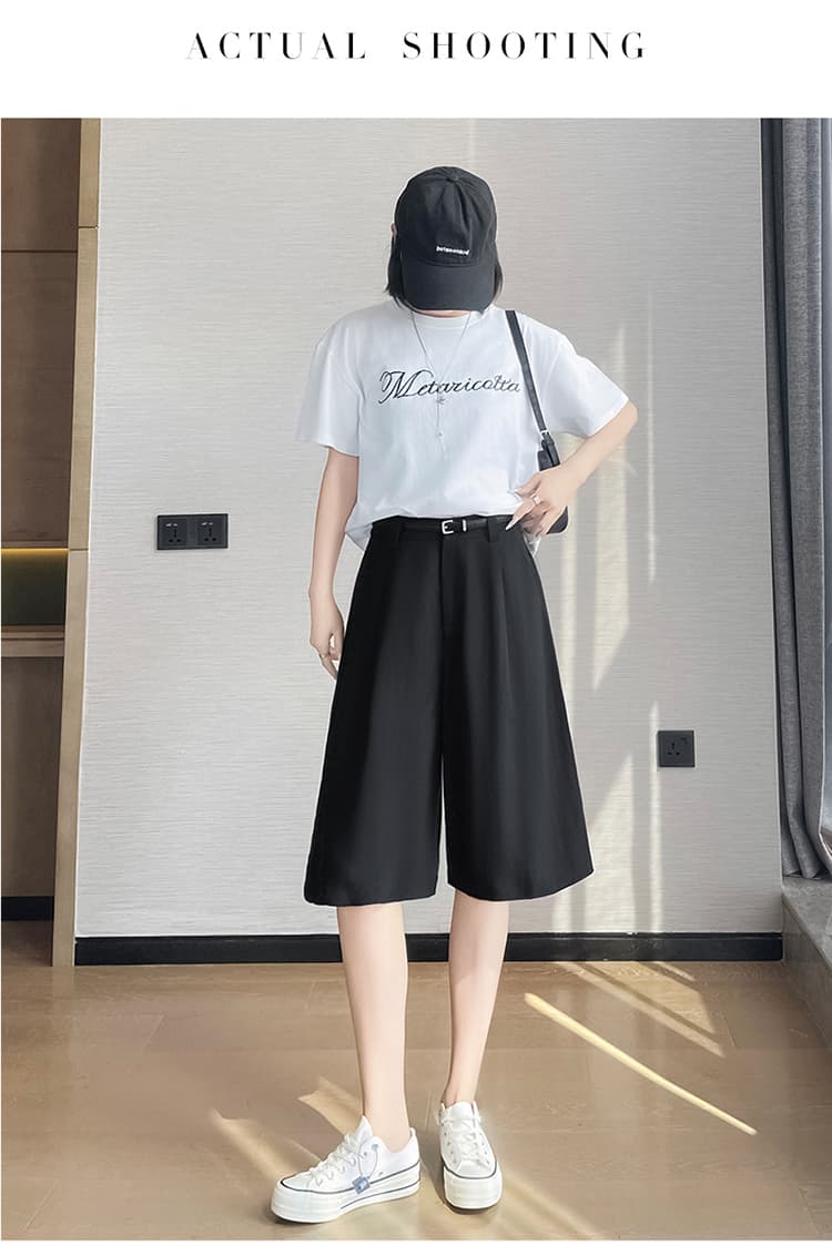 실사 2026 여름 새로운 주간 실크 아마 오부 바지 와이드 레그 팬츠 한 마디 반바지 얇은 스타일 면 린넨 바지 여성 상세 이미지 59