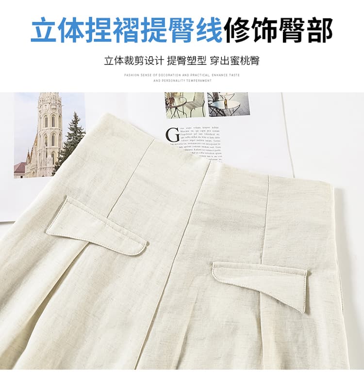 실사 2026 여름 새로운 루즈핏 와이드 레그 팬츠 하이웨이스트 캐주얼 자외선 차단 바닥 청소 바지 주간 실크 아마 바지 여성 상세 이미지 92