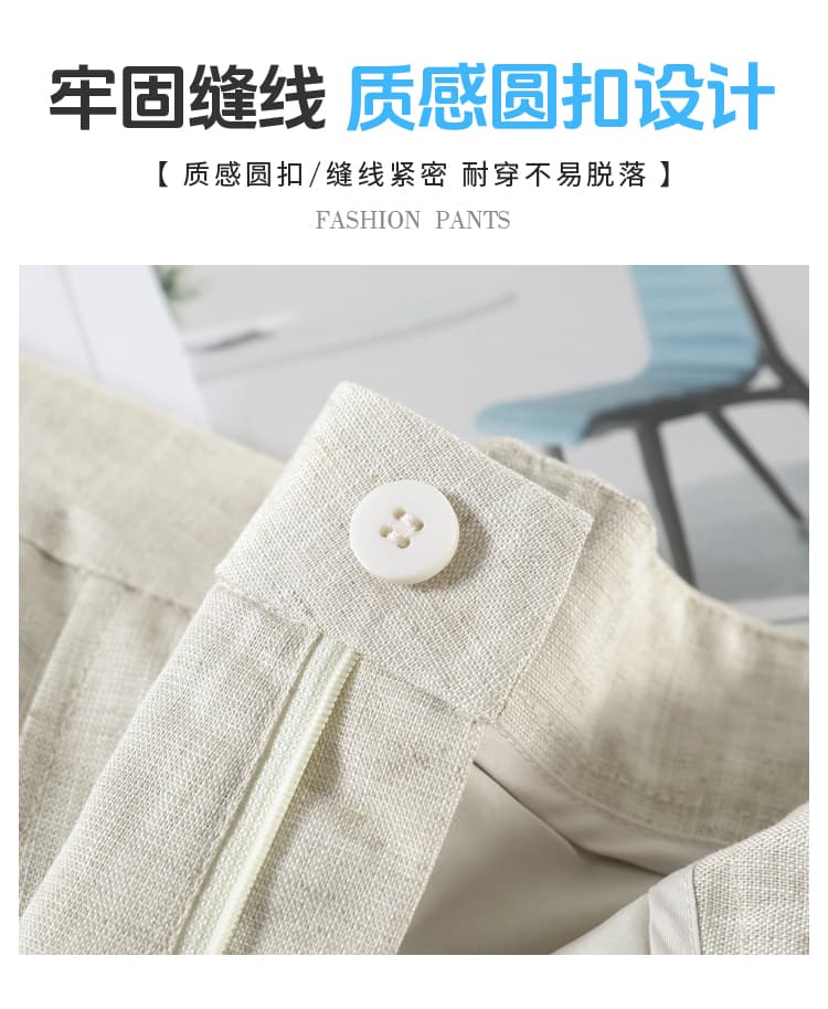 실사 2026 여름 새로운 주간 실크 아마 오부 바지 와이드 레그 팬츠 한 마디 반바지 얇은 스타일 면 린넨 바지 여성 상세 이미지 7