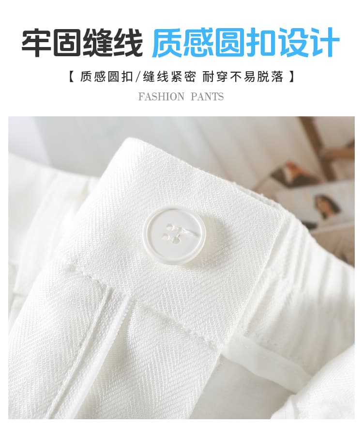 실사 2026 여름 새로운 주간 실크 아마 오부 바지 와이드 레그 팬츠 한 마디 반바지 얇은 스타일 면 린넨 바지 여성 상세 이미지 16