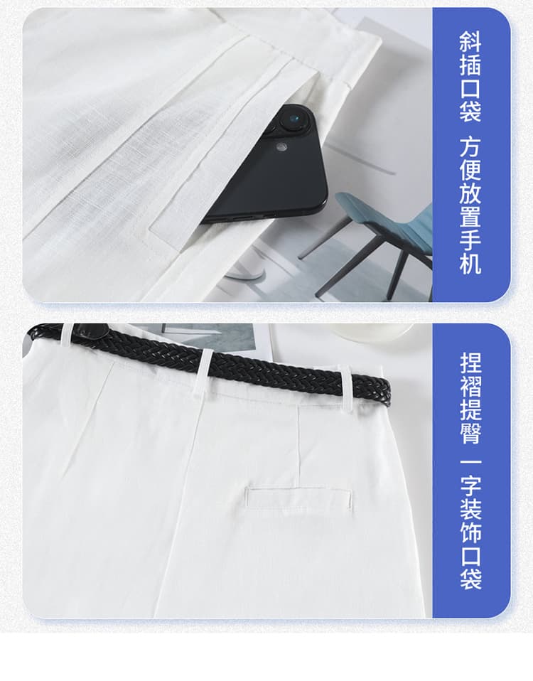 실사 2026 여름 새로운 주간 실크 아마 오부 바지 얇은 스타일 와이드 레그 팬츠 한 마디 반바지 자외선 차단 면 린넨 바지 여성 상세 이미지 42