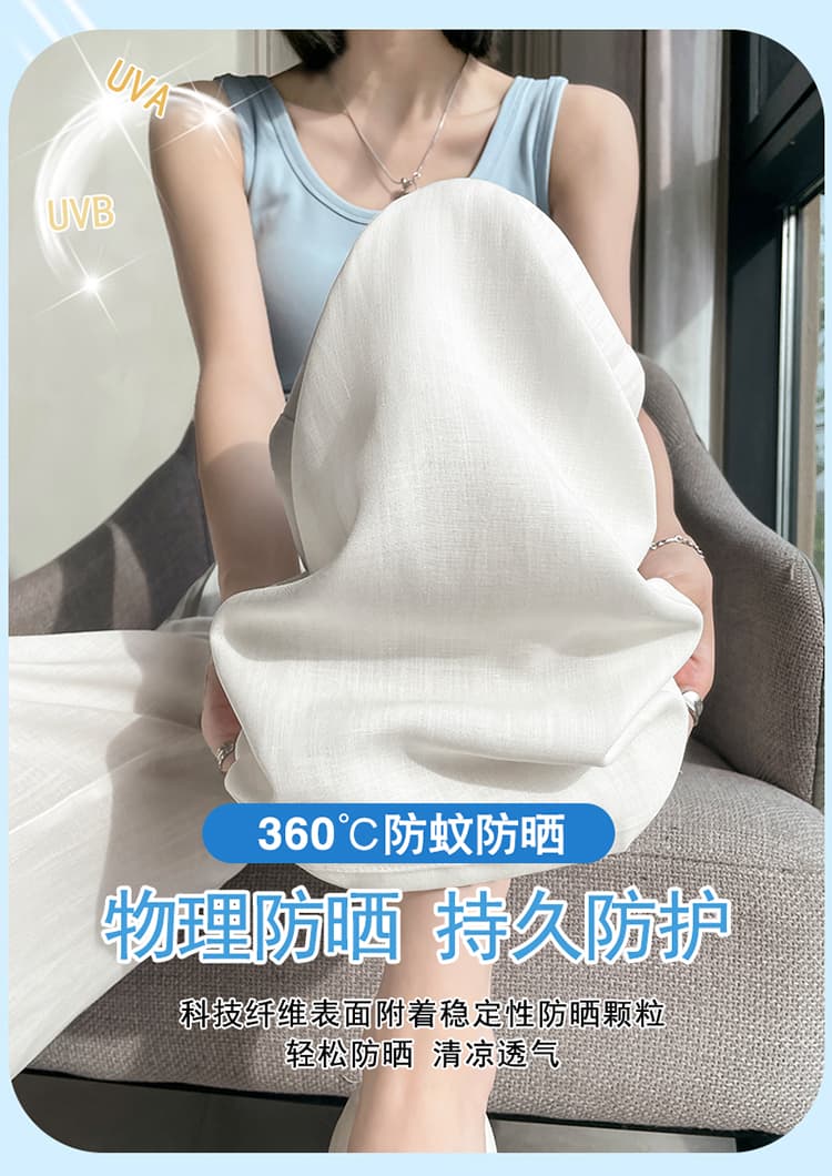 실사 2026 여름 새로운 주간 실크 아마 와이드 레그 팬츠 하이웨이스트 면 린넨 얇은 스타일 캐주얼 바닥 청소 바지 여성 상세 이미지 11