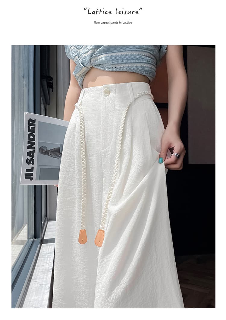 실사 2026 여름 새로운 주간 실크 아마 와이드 레그 팬츠 하이웨이스트 캐주얼 바지 자외선 차단 얼음 실크 바닥 청소 바지 여성 상세 이미지 41