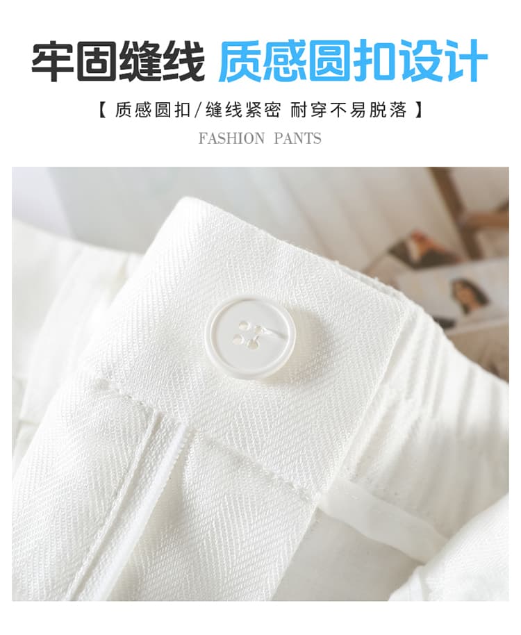 실사 2026 여름 새로운 주간 실크 아마 오부 바지 와이드 레그 팬츠 한 마디 반바지 얇은 스타일 면 린넨 바지 여성 상세 이미지 10