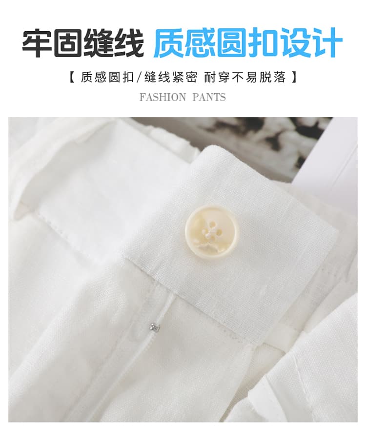 실사 2026 여름 새로운 주간 실크 아마 오부 바지 와이드 레그 팬츠 한 마디 반바지 얇은 스타일 면 린넨 바지 여성 상세 이미지 14