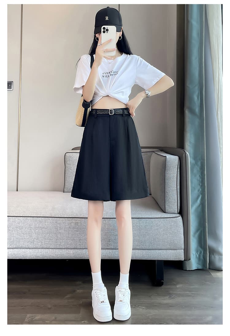 실사 2026 여름 새로운 주간 실크 아마 오부 바지 와이드 레그 팬츠 한 마디 반바지 얇은 스타일 면 린넨 바지 여성 상세 이미지 51