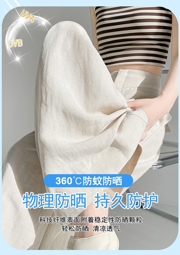 실사 2026 여름 새로운 아마 얼음 실크 와이드 레그 팬츠 하이웨이스트 면 린넨 야마모토 바지 얇은 스타일 캐주얼 바지 여성 상세 이미지 26