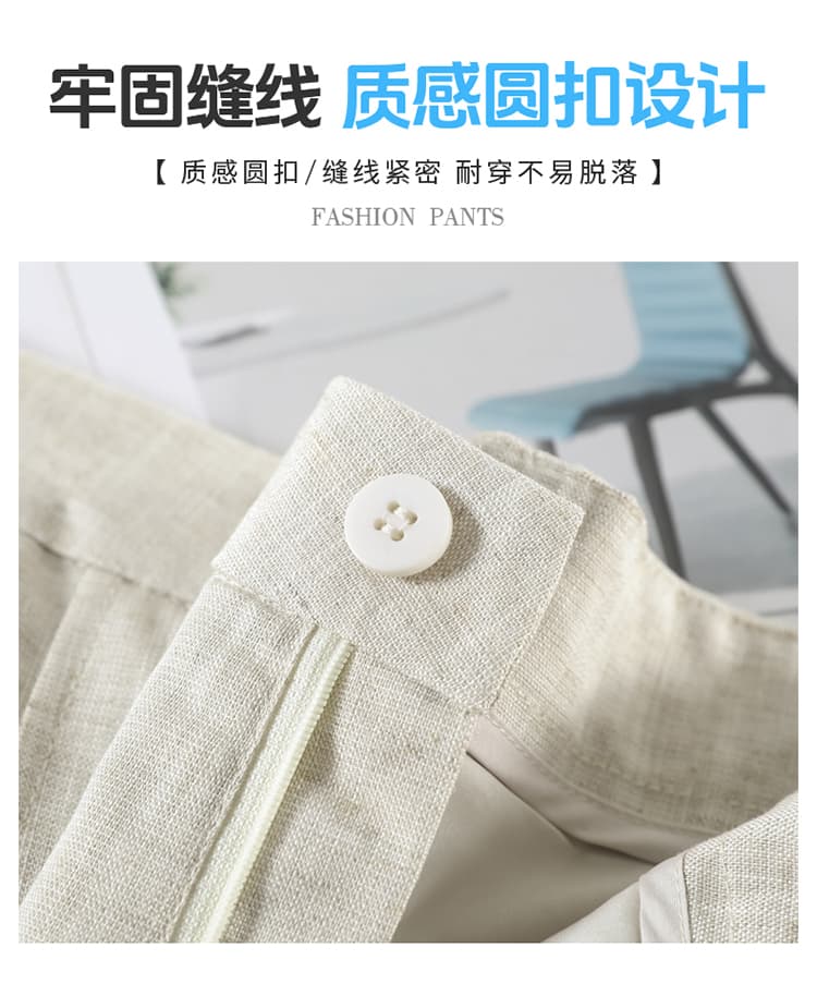 실사 2026 여름 새로운 주간 실크 아마 오부 바지 와이드 레그 팬츠 한 마디 반바지 얇은 스타일 면 린넨 바지 여성 상세 이미지 15