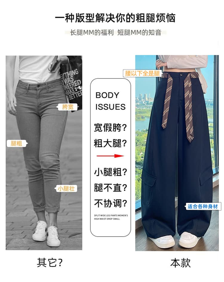 실사 2026 가을 새로운 모통이 칼 워크웨어 팬츠 넓은 다리 하이웨이스트 캐주얼 운동 바지 바닥 청소 바지 여성 상세 이미지 35