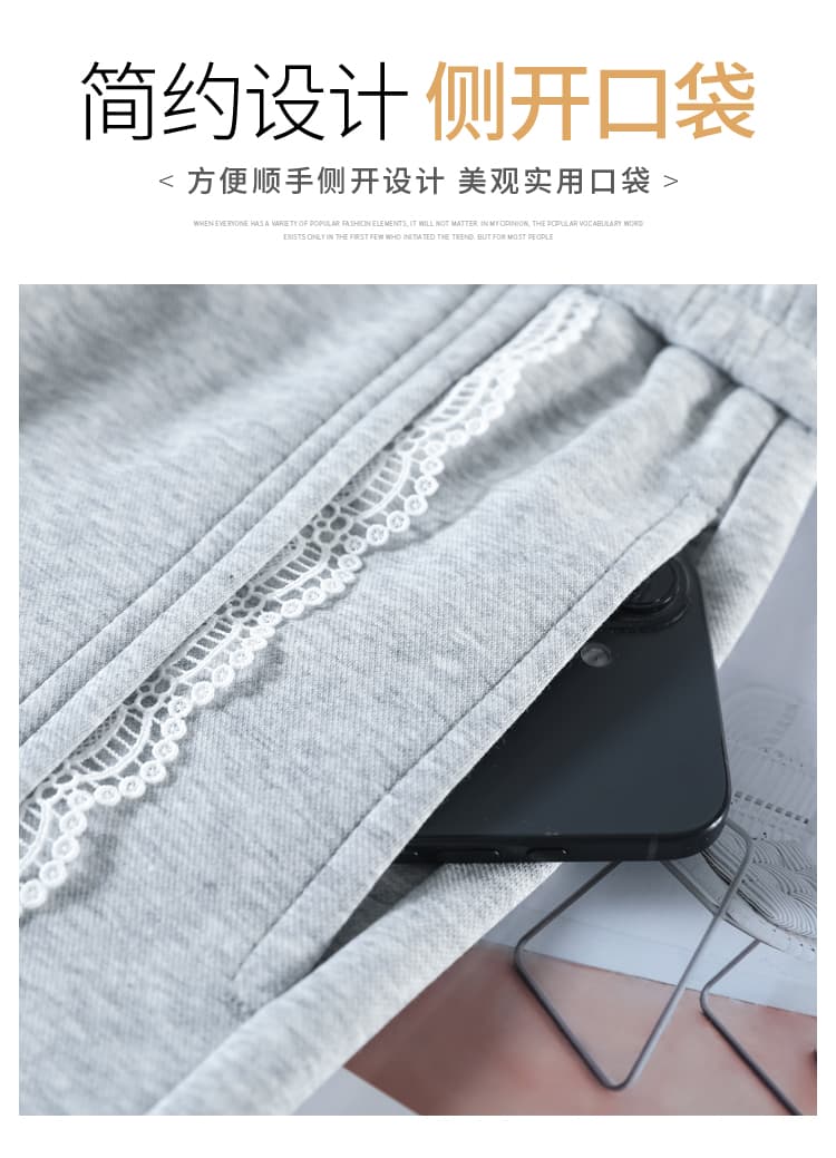 실사 2026 가을 새로운 모통이 칼 바지 바나나 바지 웨이 바지 좁은 에디션 넓은 다리 스트레이트 레이스 바닥 청소 바지 여성 상세 이미지 27