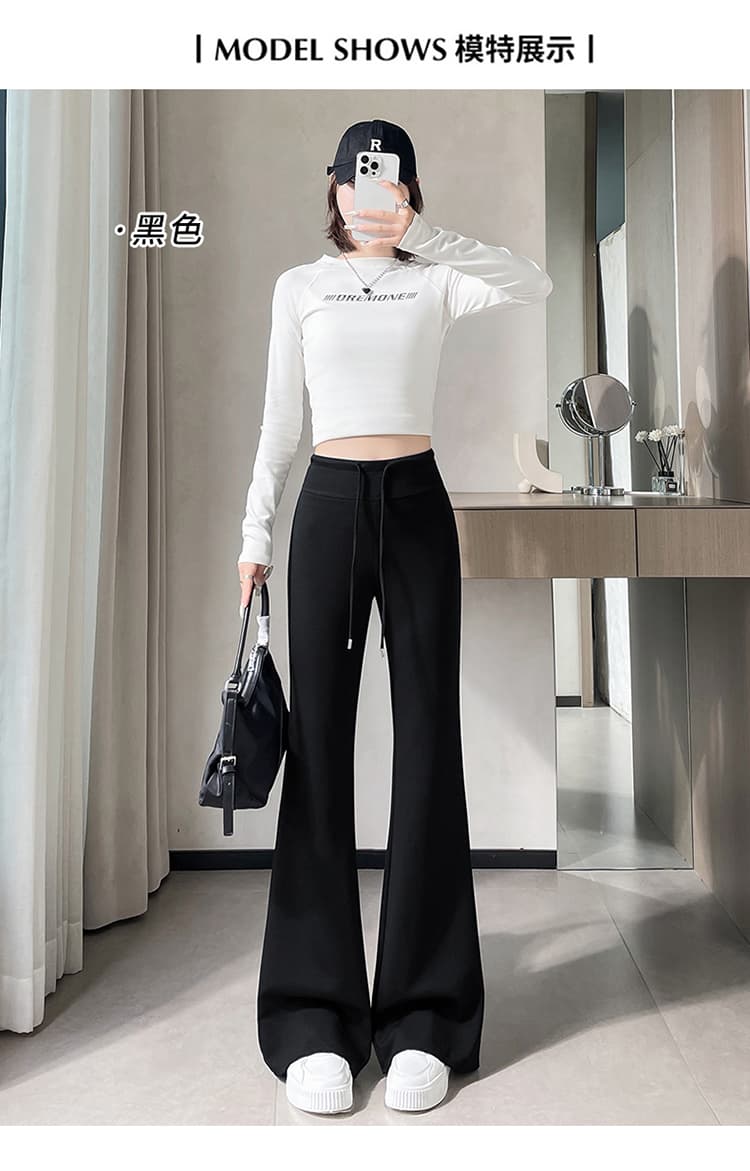 실사 2026 가을 새로운 부츠컷 바지 요가 운동 바지 웨이 바지 스트레이트 나팔 캐주얼 바닥 청소 바지 여성 상세 이미지 33