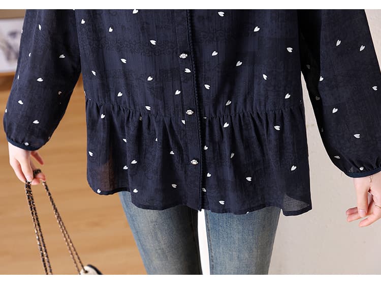 봄 드레스 새로운 V넥 빅 사이즈 여성 의류 통통한 여동생 품격 작은 셔츠 상세 이미지 23