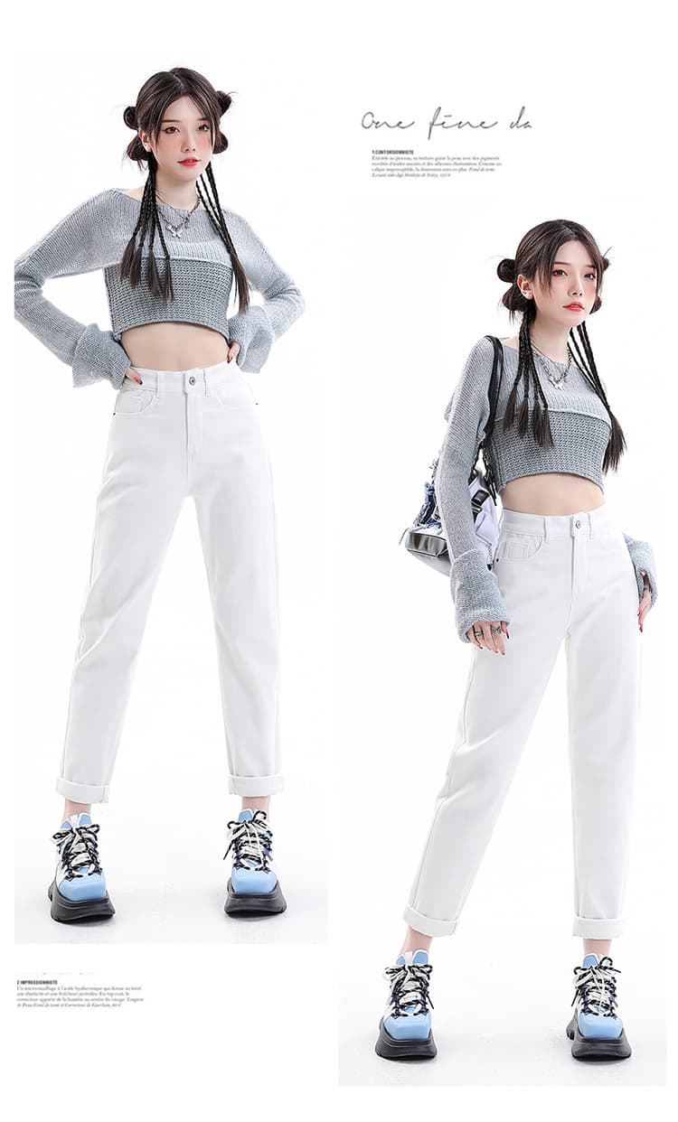 검정색 할란 청바지 좁은 에디션 와이드 레깅스 바지 루즈핏 빅 사이즈 지방 mm 마이크로 지방 슬림해 보이는 9부 바지 상세 이미지 21