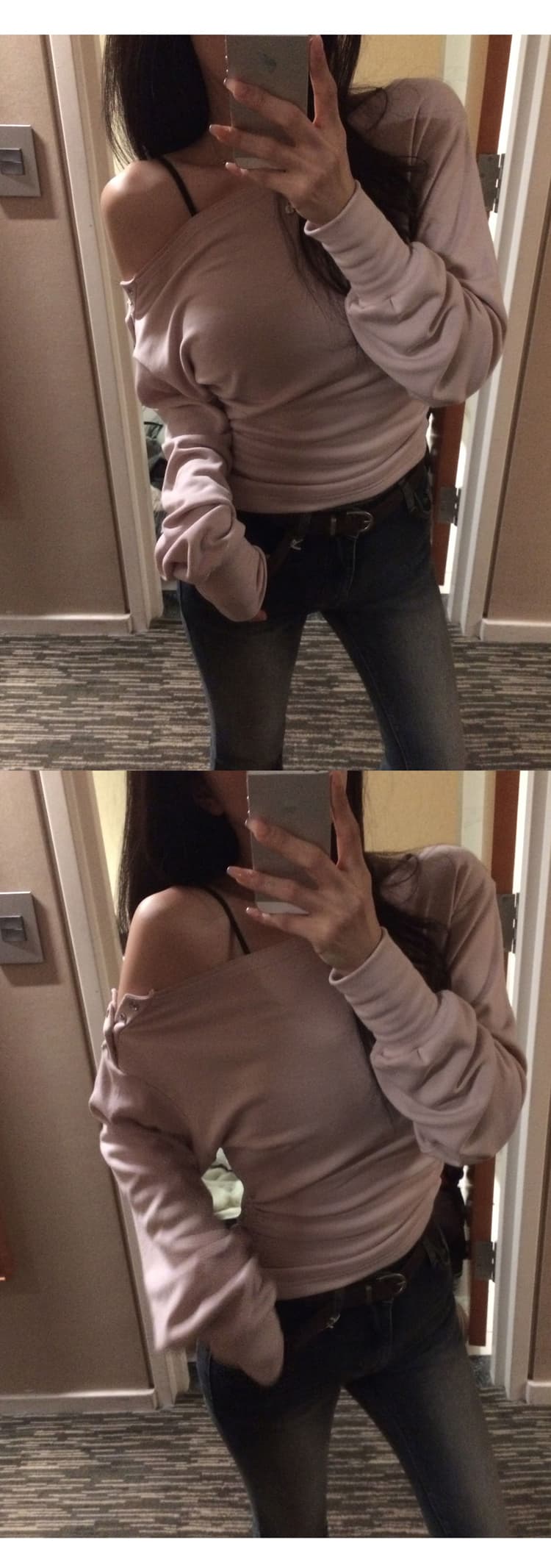 펭 넓적 다리 청바지 그는 아침 고급 센스 디스플레이 슬림 폭탄 몸매 가꾸기 부츠컷 데님 긴 바지 타이트 팬츠 여성 상세 이미지 13
