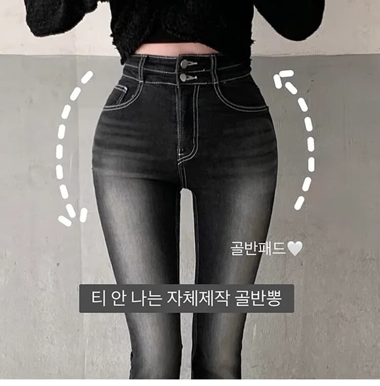 진짜 그리스어 와일드 이순신 어린이 붙박이 펭 넓적 다리 패드 한 부서 꼬집기 허리 펭 넓적 다리 워프 엉덩이 더블 버클 하이웨이스트 신축성 나팔 청바지 여성 상세 이미지 15