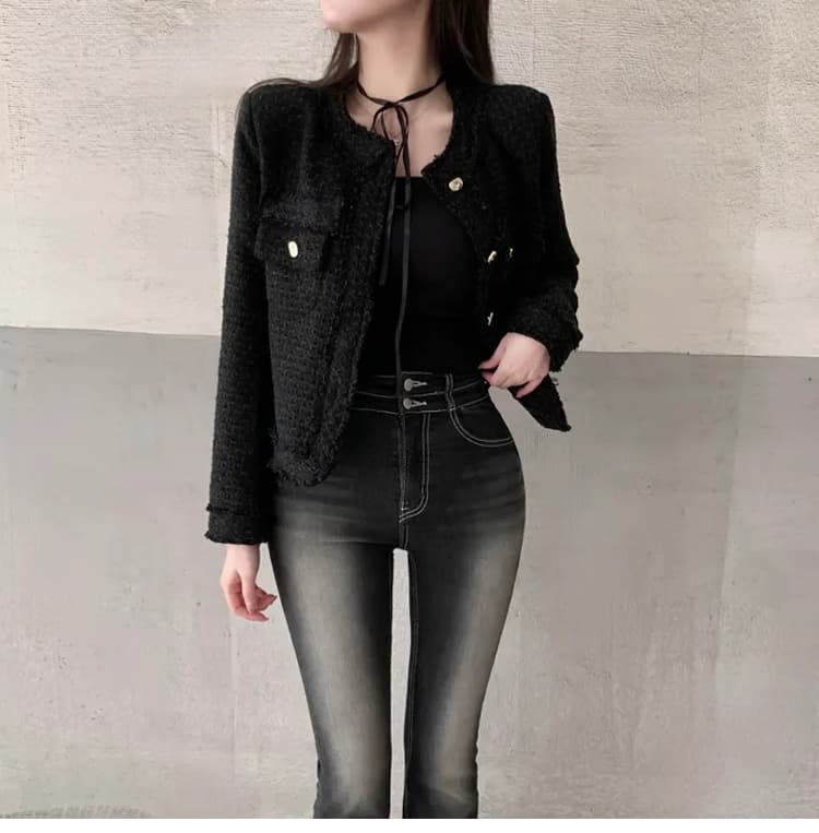 진짜 그리스어 와일드 이순신 어린이 붙박이 펭 넓적 다리 패드 한 부서 꼬집기 허리 펭 넓적 다리 워프 엉덩이 더블 버클 하이웨이스트 신축성 나팔 청바지 여성 상세 이미지 20