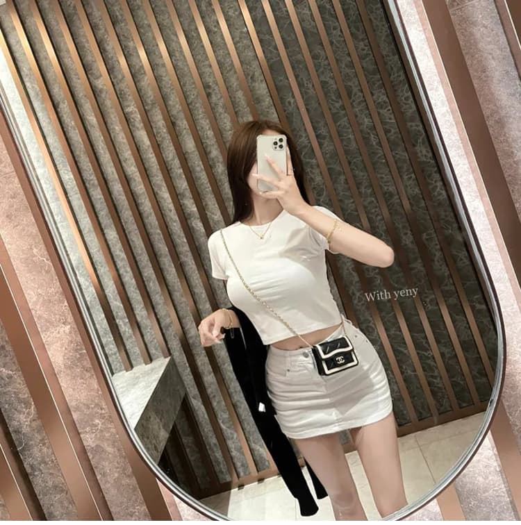boolibyoo 펭 넓적 다리 와일드 원에서 미국인 뜨거운 소녀 탄력성 한 마디 카우보이 짧은 스커트 치마 여자 안티 라이트 치마 상세 이미지 15