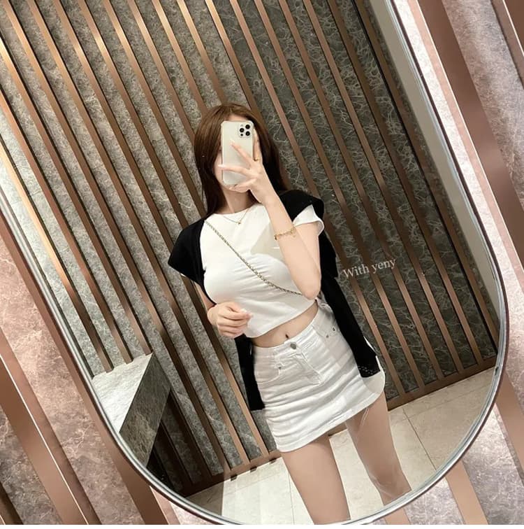 boolibyoo 펭 넓적 다리 와일드 원에서 미국인 뜨거운 소녀 탄력성 한 마디 카우보이 짧은 스커트 치마 여자 안티 라이트 치마 상세 이미지 16