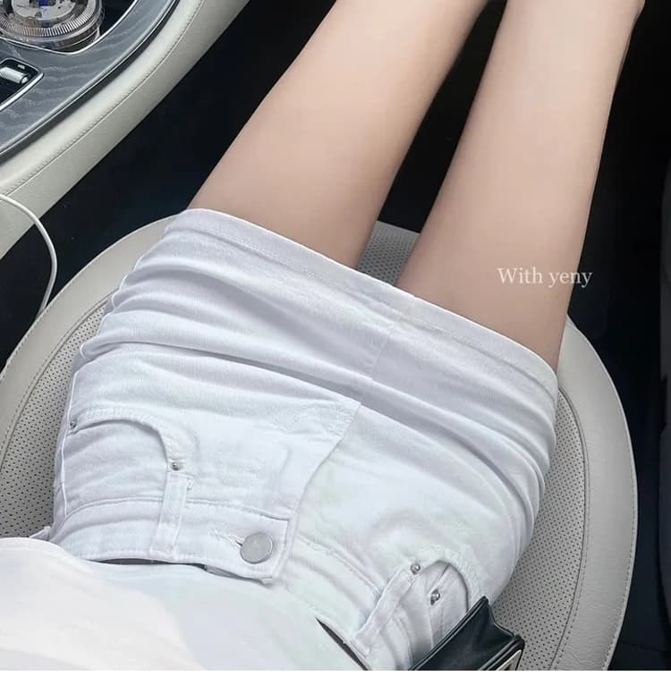 boolibyoo 펭 넓적 다리 와일드 원에서 미국인 뜨거운 소녀 탄력성 한 마디 카우보이 짧은 스커트 치마 여자 안티 라이트 치마 상세 이미지 20