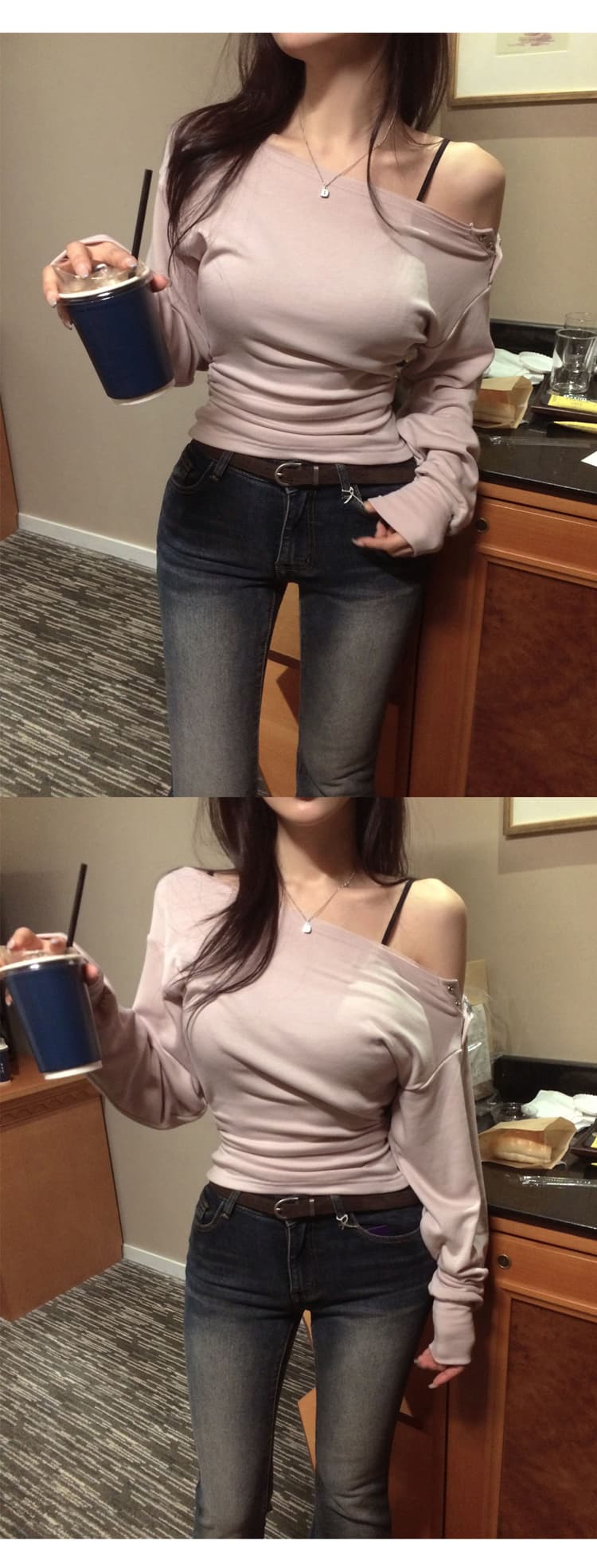 chill 챠오어 다리 좋은 펭 넓적 다리 청바지 디스플레이 슬림 폭탄 몸매 가꾸기 부츠컷 데님 긴 바지 타이트 팬츠 여성 상세 이미지 4