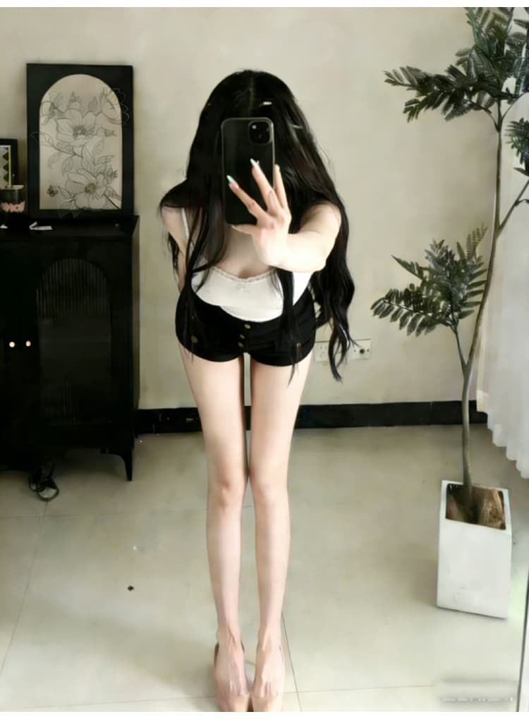 실사 오래된 돈 바람 펭 넓적 다리 데님 반바지 여성 2026 봄 새로운 하이웨이스트 슬림해 보이는 타이트 스커트 핫 바지 상세 이미지 8