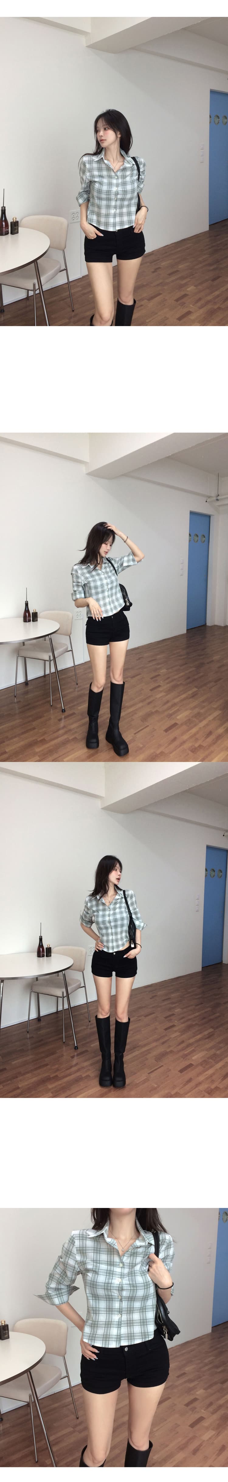 챠오어 펭 넓적 다리 한 모드 바지 나만의 것을 가져와 라. 펭 넓적 다리 패드 몸매 가꾸기 슬림해 보이는 다용도 로우 웨이스트 타이트 데님 반바지 여성 상세 이미지 3
