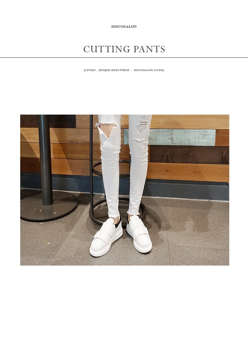 실사 자이언트 슬림해 보이는 여름 하이웨이스트 찢어진 부분 작은 청바지 여성 몸매 가꾸기 슬림해 보이는 9 포인트 연필 바지 상세 이미지 2