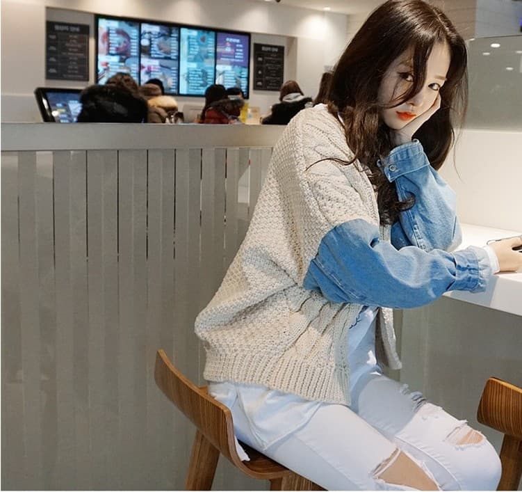 실사 자이언트 슬림해 보이는 여름 하이웨이스트 찢어진 부분 작은 청바지 여성 몸매 가꾸기 슬림해 보이는 9 포인트 연필 바지 상세 이미지 5